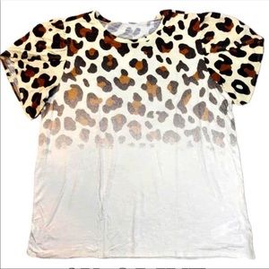 LuLaRoe olive leopard print shirt